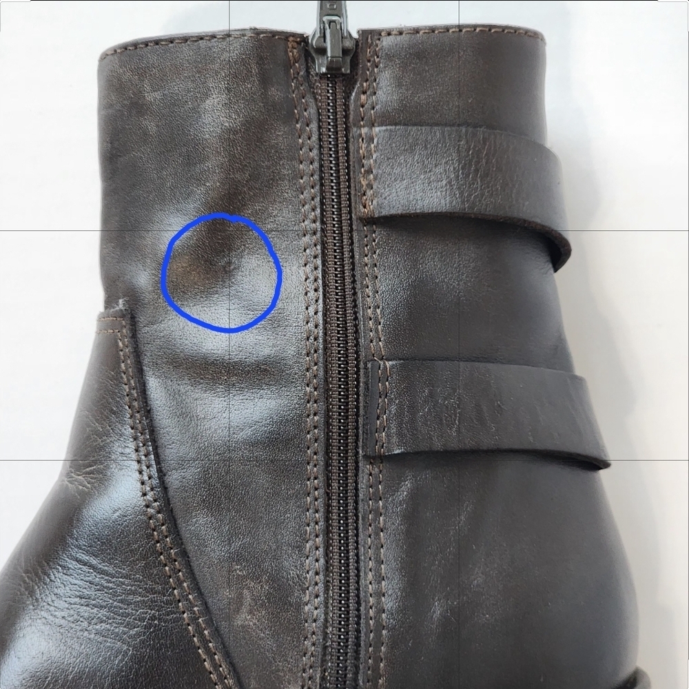 Emanuele Crasto Italy 38/7 Brown Soft Leather Biker Moto Combat Boots Edgy comfy - Picture 7 of 8